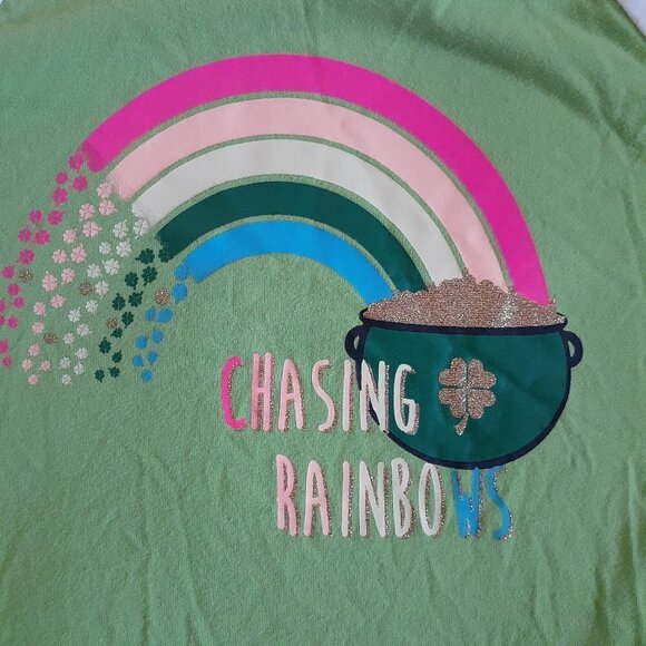 Way to Celebrate St. Patrick's Day Girl's Size M (7-8) Green Rainbow T-Shirt - Picture 4 of 7